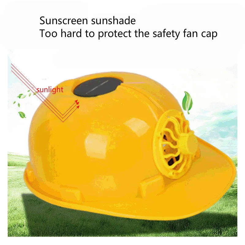 

Solar Fan Hat Sunscreen Cooling Construction Site Safety Helmet With Fan Protection Abs Safety Helmet