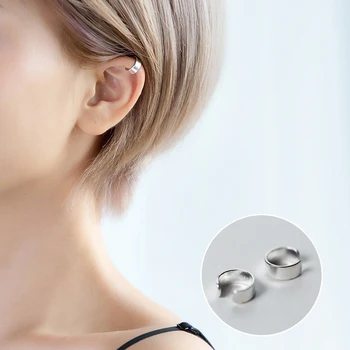 

Mocanie Hight Quality 925 Sterling Silver Fashion Minimalist Thick Clips Earring for Women Fine Jewelry Without Pierced Ears