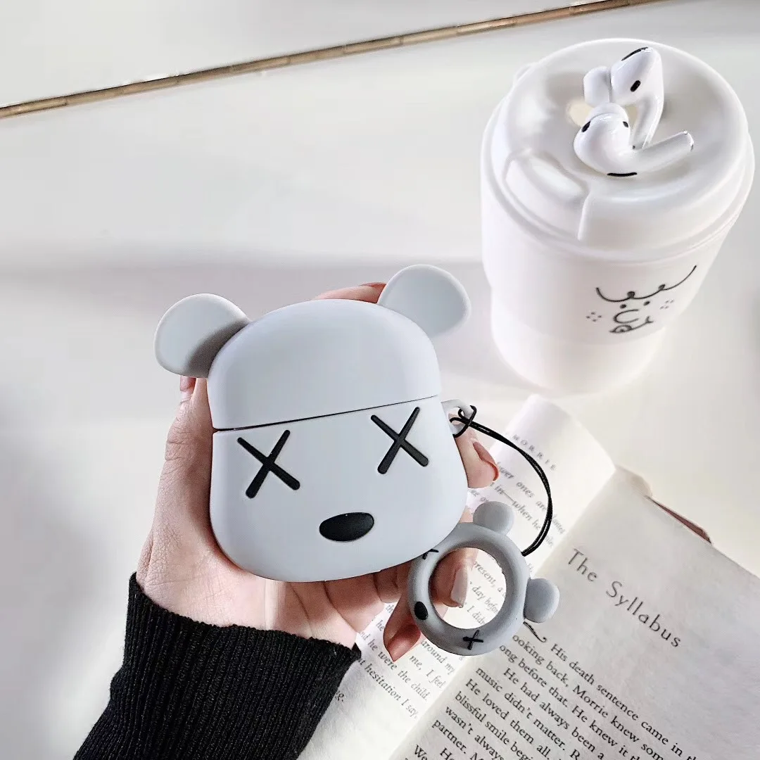 Чехол Bearbrick для Apple AirPods pro 3 Apple, Bluetooth, беспроводные наушники, защитный чехол для мужчин, силиконовый, противоударный, мягкий чехол