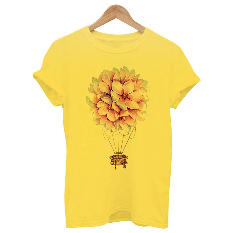 Yellow T Shirt Women 2020 New Summer Short Sleeve Floral Flower Fashion Lady Top Tshirt Ladies Womens Graphic Female Tee T-Shirt