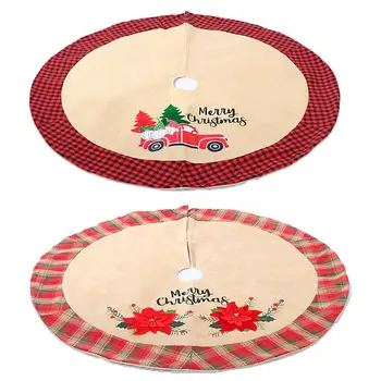 

105CM Tree Skirt For Home Christmas Party Decoration Christmas Tree Skirt Large Mat Creative Cartoon Christmas Tree Skirt