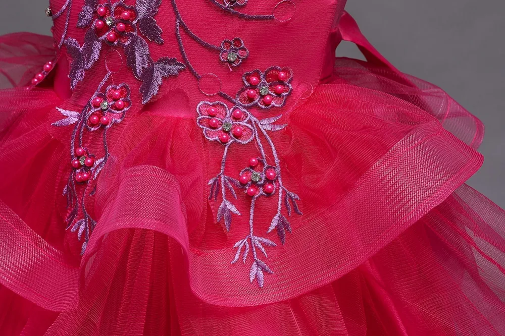 Платье с цветочным узором для девочек Формальные платья с цветочным рисунком для маленьких девочек от 1 до 8 лет Vestidos, 6 цветов, детская одежда для свадебной вечеринки одежда для дня рождения