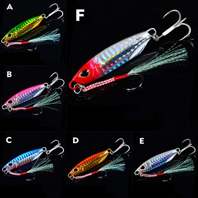 Artificial Bait Reusable Iron Plate Lead Fish Long Shot Metal Road Sub-bait Bionic Dummy Double Hook Sinking Casting F | Спорт и