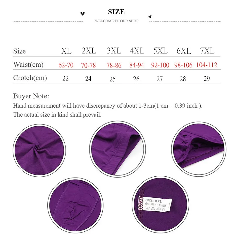 3 Pieces/Set Men Underwear Boxer Big Size Male Shorts Man Underpants Breathable Boxer Bamboo Fiber Underwear For Men XL-7XL
