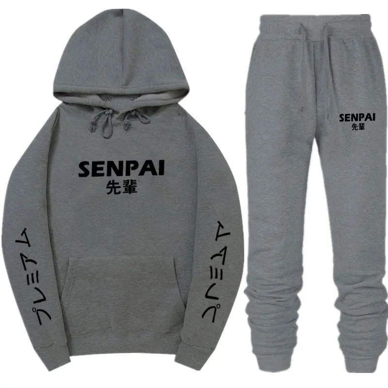Dark gray MK432SH Модная японская уличная одежда SENPAI, комплект толстовок с капюшоном разных цветов для мужчин и женщин, пуловер, sudadera hombre, Повседневный свитер, костюм - Цвет: Dark gray MK432SH
