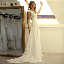 Элегантное шифоновое платье белого цвета и слоновой кости свадебное