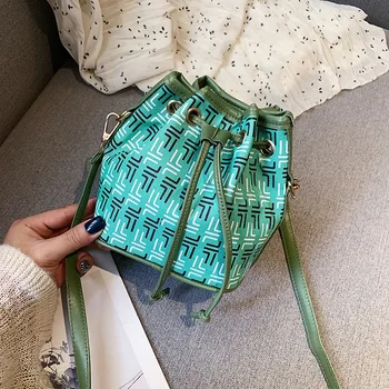 

Women Fashion Single Shoulder Bag Handbag Contrast Color Drawstring Bucket Bag Mini CrossBody Purse Handbags Cute Bucket Bag