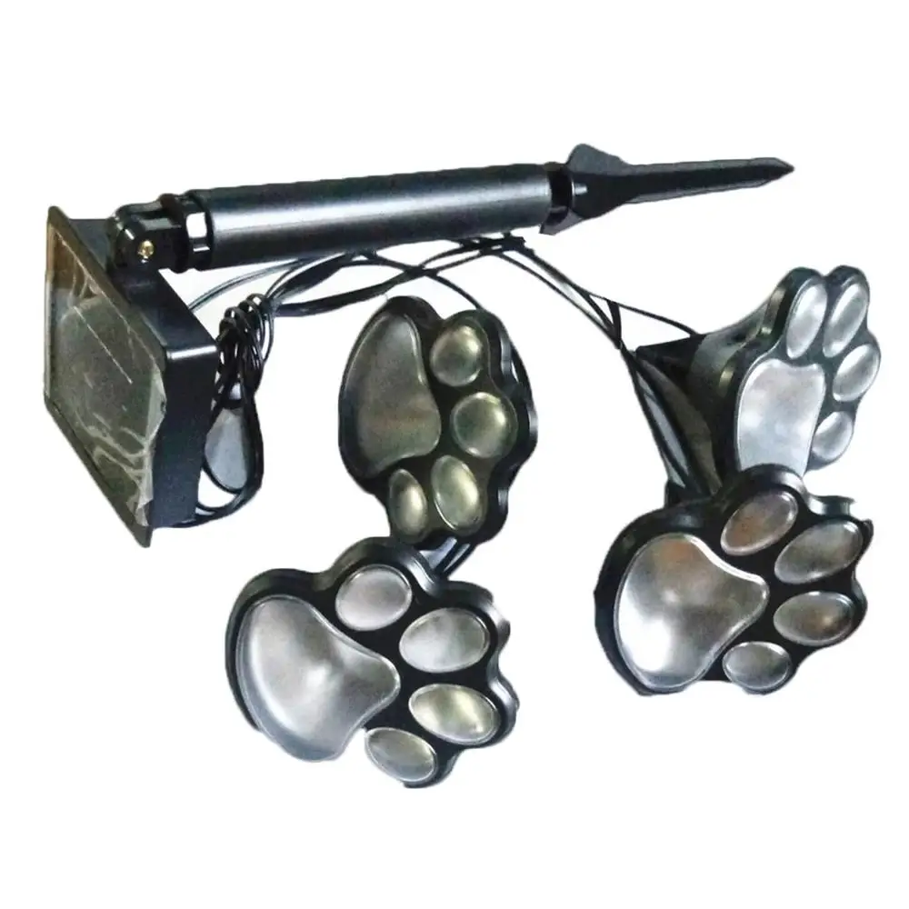 Home Creative 4 Led Solar Dog Paw Printed Ground Light Garden Landscape Outdoor Animal Print No Battery | Освещение
