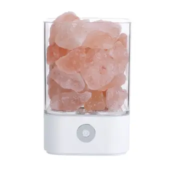 

USB LED Crystal Salt Light Natural Air Purifier Relieve Fatigue Stress Mood Creator Indoor Warm Lighting Lava lamp Bedroom Room