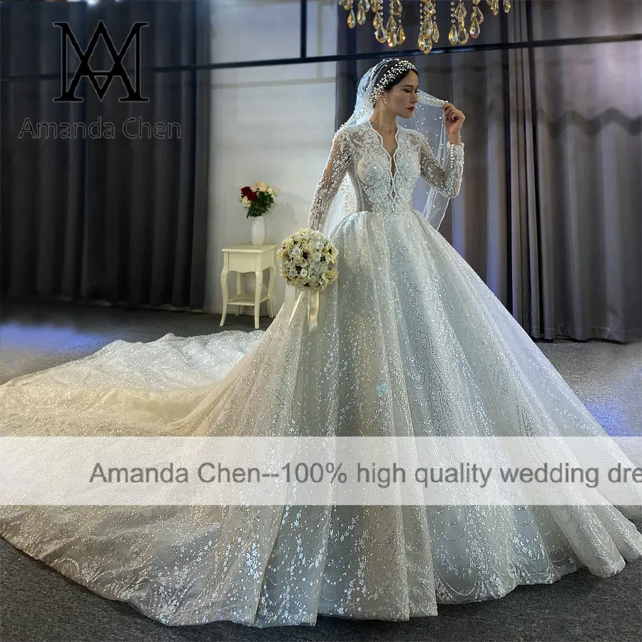 White Keyhole Back Wedding Dress 