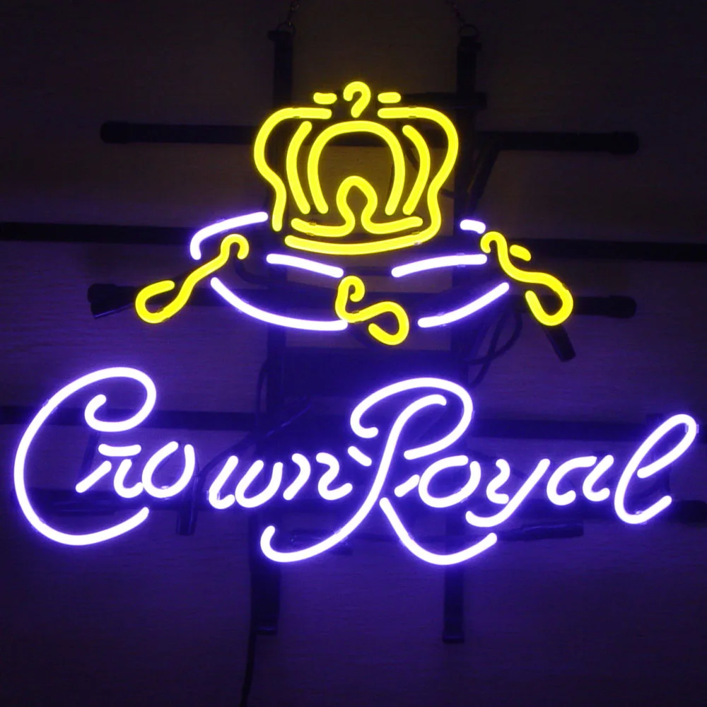 

Neon Signs Gift Crown Royal Real Glass Beer Bar Pub Store Party Room Wall Window Advertisement Display Neon Light