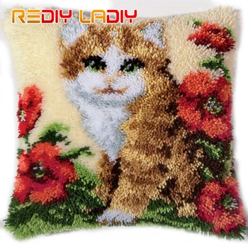 

Latch Hook Cushion Minnie Mouse Pillow Case Pre-Printed Color Canvas Acrylic Yarn Latched Hook Pillow Crochet Cushion Cover Kits