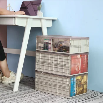 

Collapsible Storage Box with Lid Plastic Foldable Organizer Closet Home Car Travel Organization Holder