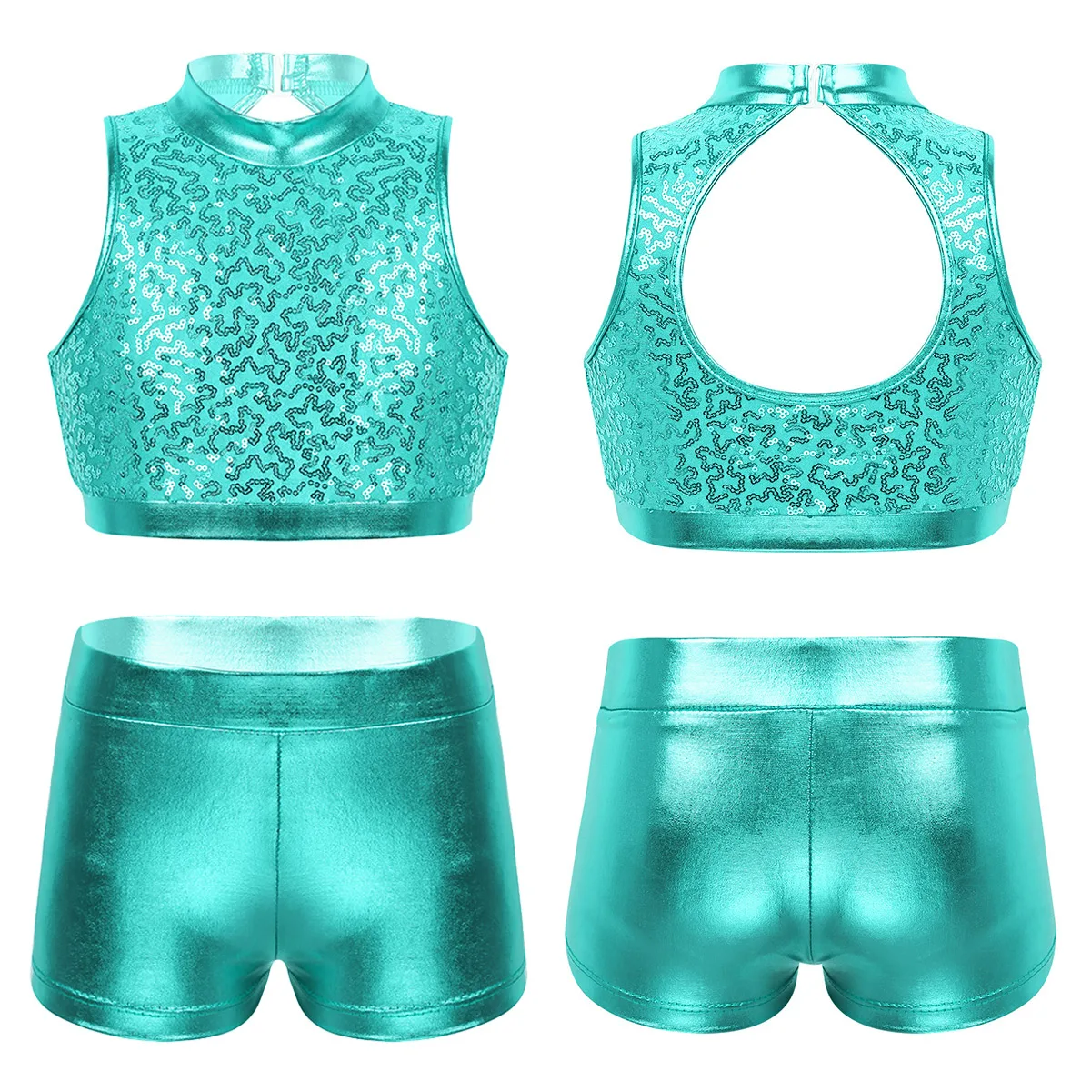 Sequins Kids Girls Jazz Dance Costumes Ballet Gymnastics Leotard Shorts Set for Birthday Gift Ballet Class Performance Clothes Sequins Kids Girls Jazz Dance Costumes Ballet Gymnastics Leotard Shorts Set for Birthday Gift Ballet Class Performance Clothes