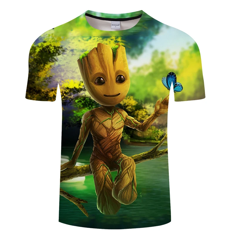 Футболка с принтом Groot для мужчин и женщин дизайнерские футболки guardions of the Galaxy