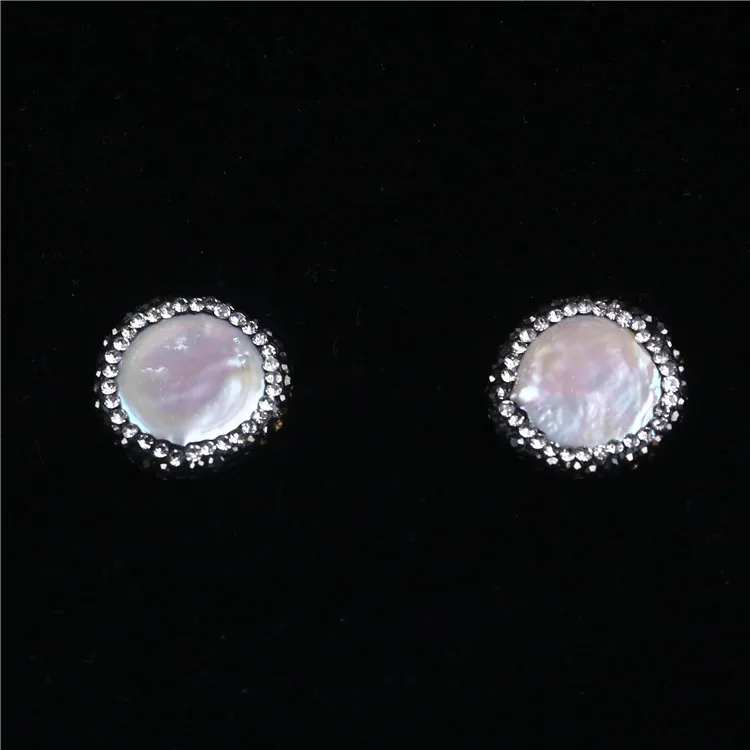hot sale coin freshwater pearl loose big paved crystal pearl bead