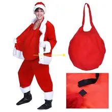 Santa Claus Stomach Beer Belly Pregnant Red Mens Belly Stuffer Christmas Costume