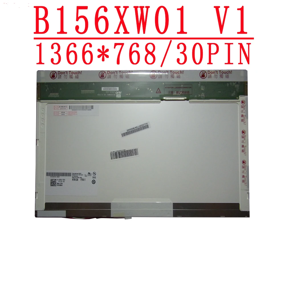 

B156XW01 V1 15,6 дюймов 1366*768 30 PinsLaptop ЖК Экран подходит B156XW01 V0 V2 N156B6-L01 L02 M156NWR1 R0 N156B3-L03 DP/N 0M094G