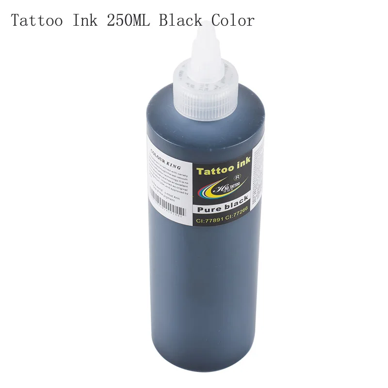 Высокое качество, HAO-TATTOO, чернила для татуировки h.w. S, 250 мл/12 унций/330 г, пигмент для татуировки тела, художественная поставка - Цвет: Черный