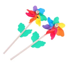 Детские игрушки, красивые высококачественные цветные деревянные вечерние украшения для сада и двора, ветряная мельница