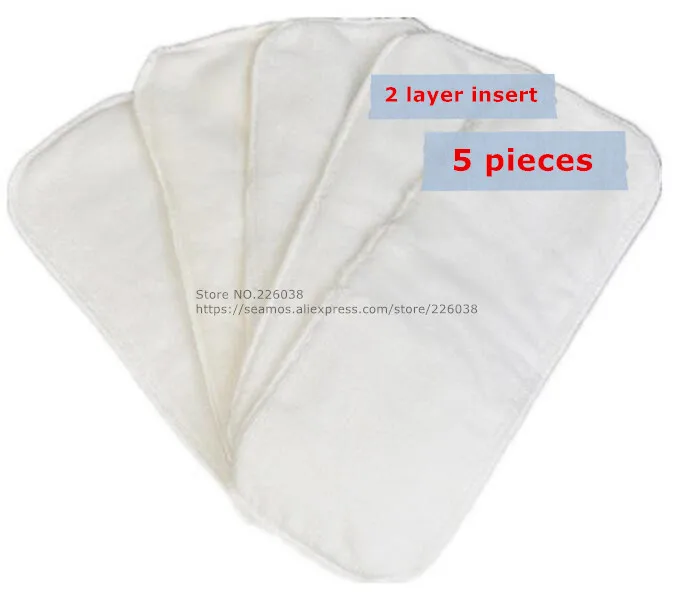 2 layer insert X 5pc 5 шт./партия, Новое поступление, моющиеся подгузники, детские тканевые подгузники для унитаза,, QD28 - Цвет: 2 layer insert X 5pc