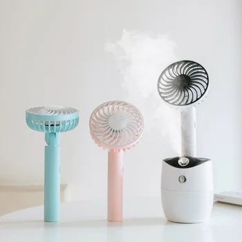 

Detachable Rotary Mist Spray Fan Up Down 180° Supply Wind 90 Degree Rotation Portable USB Rechargeable Fan Humidifier Aroma