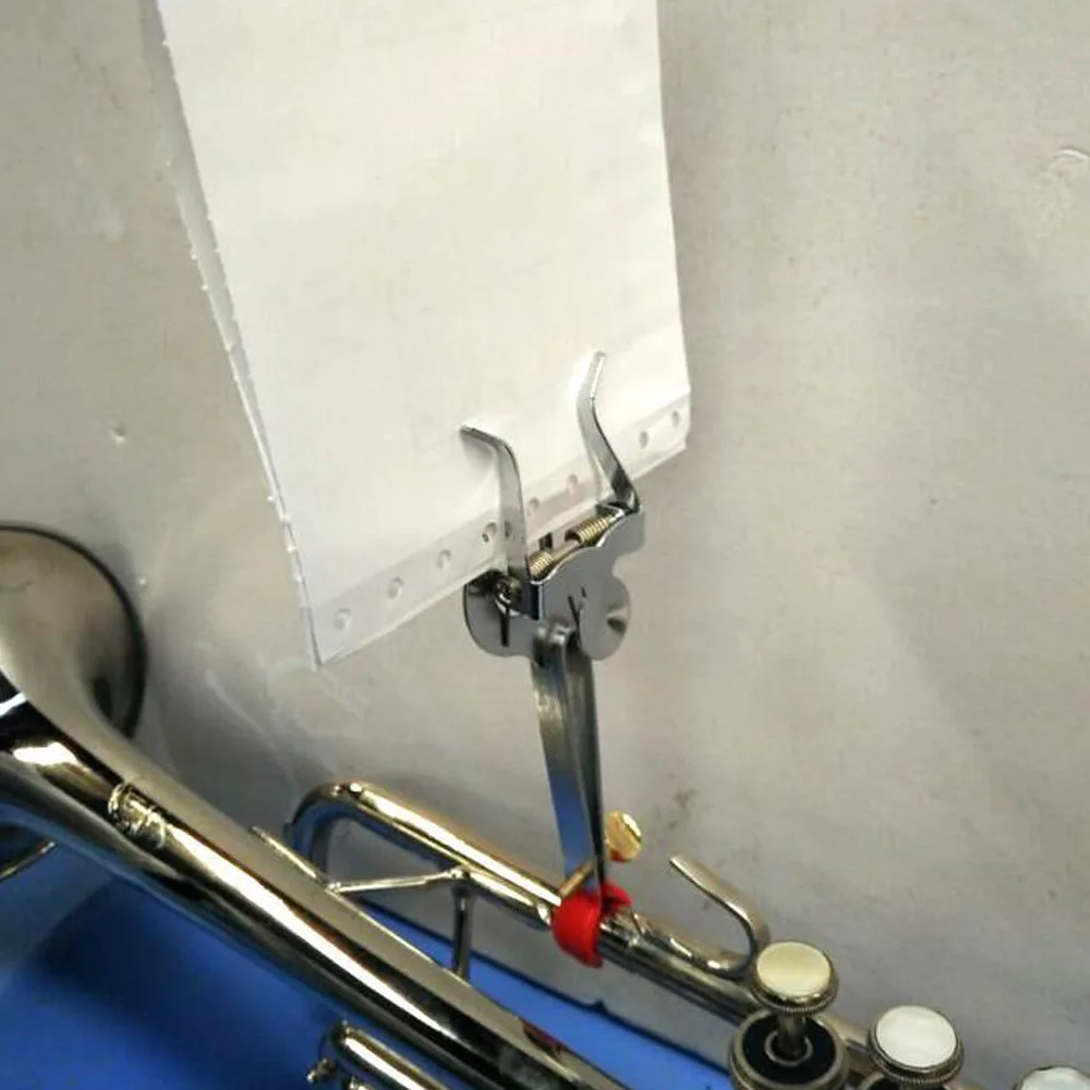 

Stainless Steel Music Trombone Lyre Sheet Clamp-on Holder Portable Lightweight Trumpet Sheet Music Clip