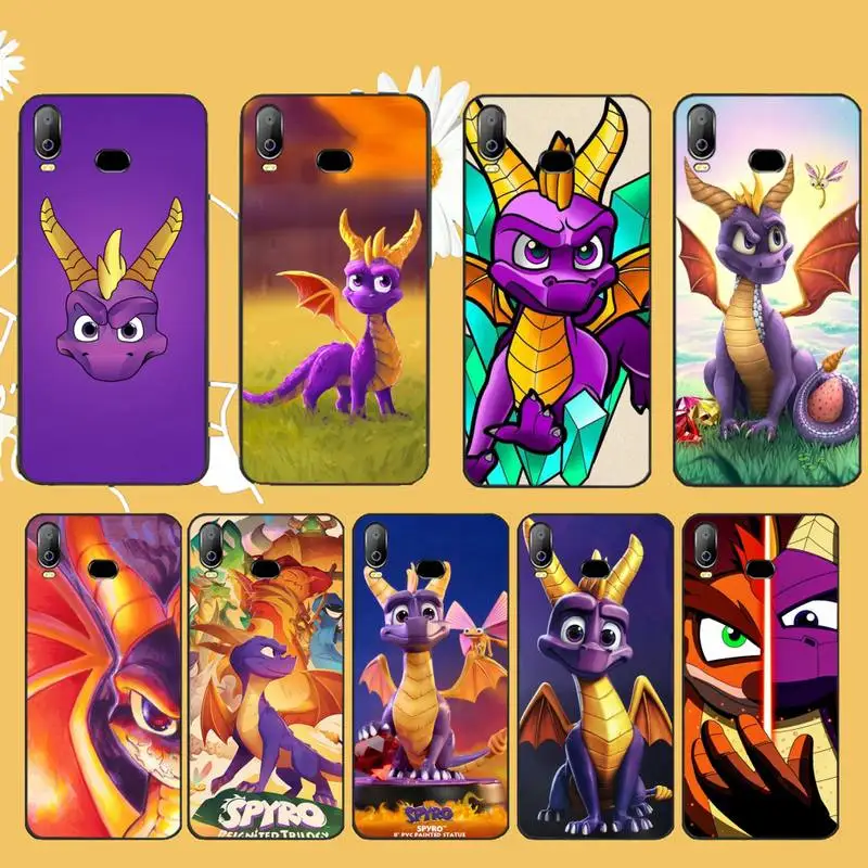 Чехол CUTEWANAN Spyro с изображением дракона черный мягкий чехол для телефона Samsung A10 A20