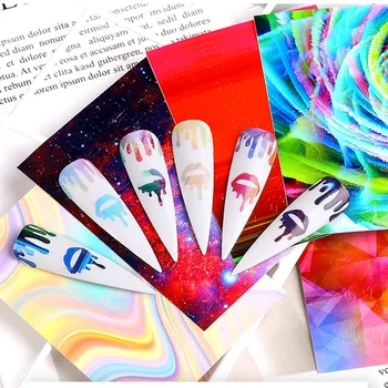 

6pcs Flame Nail Sticker 3D Colorful Fire Sticker Nail Decals Slide Nail Art Decals Self-Adhesive Foil DIY Nail Art Decor Sticker