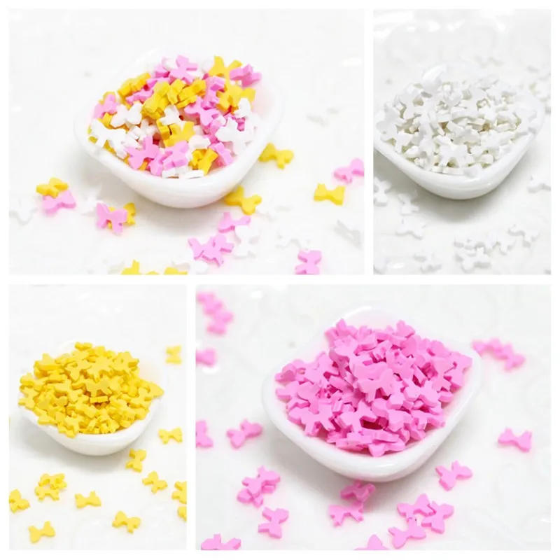 100 г/пакет Подвески Fimo для фруктов клейкие аксессуары пушистые DIY украшения дополнение слизь игрушки для песка наполнитель блеск прозрачный набор