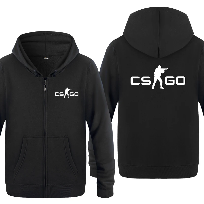 Игра счетчик Страйк CS GO толстовки мужские мужские s молния с капюшоном флисовые толстовки кардиганы