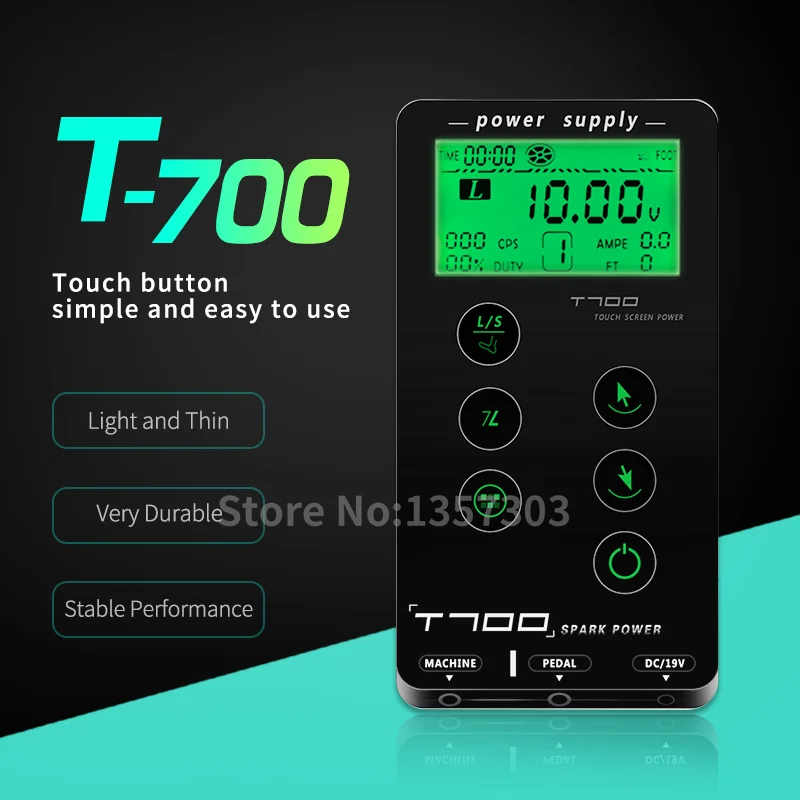 

Tattoo Power Supply For Tattoo Machines Touch Screen Spark Power T700 Digital LCD Makeup Dual Tattoo accessories Supply