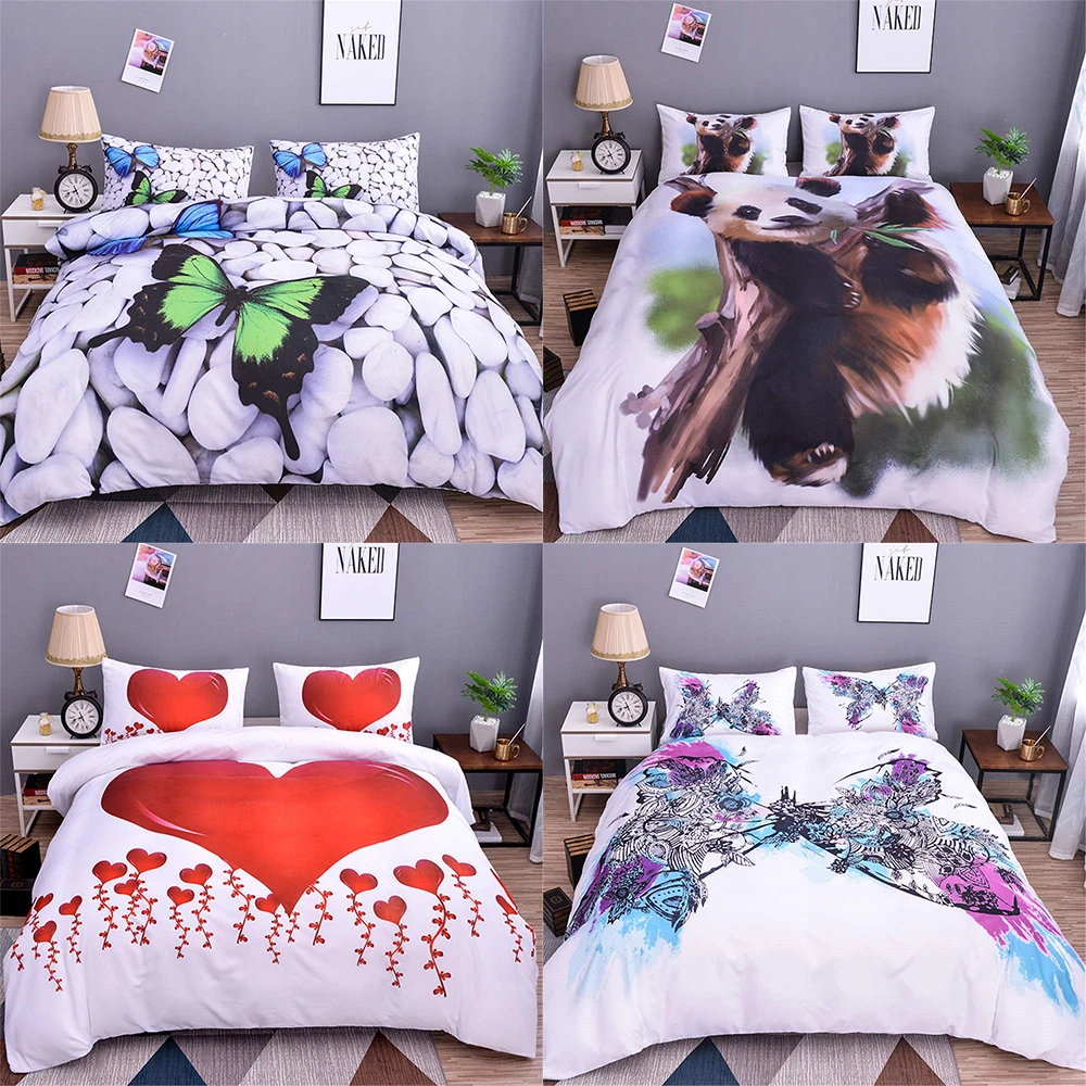 Домашний Комплект постельного белья двуспальный размер 3d бабочка пододеяльник
