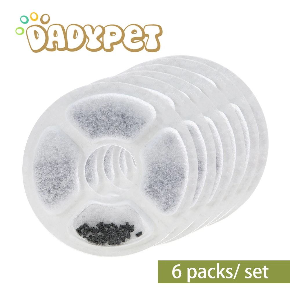 

Fountain Filters Replacement Filters for Pet Cat Dog Water Fountain Healthy and Hygienic Drinking Fountain 6 Pieces/Box