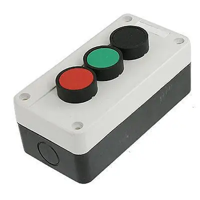 

AC 240V 400V Red Green Black Flat Cap Momentary Push Button Switch Station