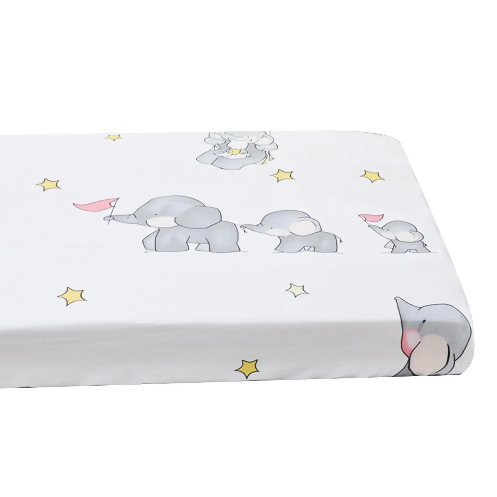 Soft Breathable Cotton Baby Bed Sheet Crib Cover with Elastic Band Home Decor