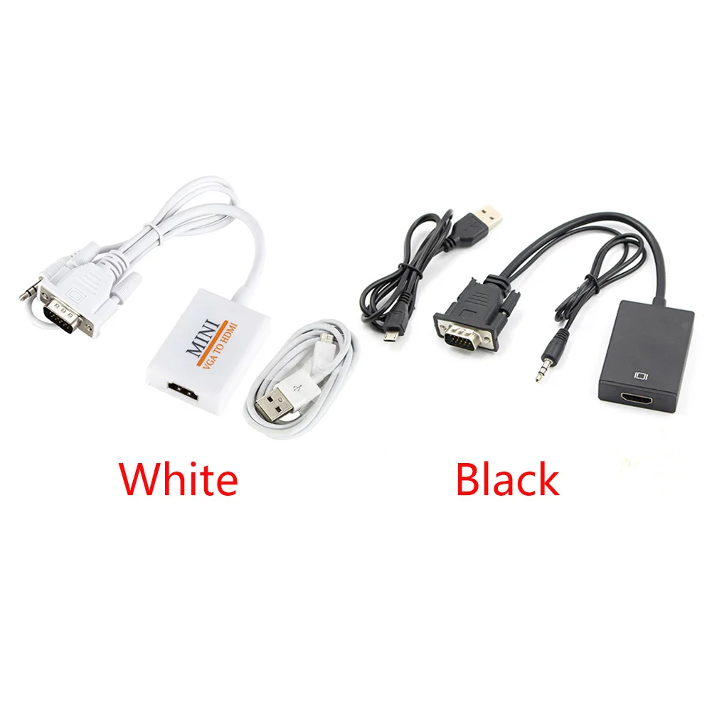 Аксессуары VGA штекер HDMI выход видео адаптер AV с аудио кабелем ноутбук переходник для HDTV аудио конвертер 1080P HD компьютер