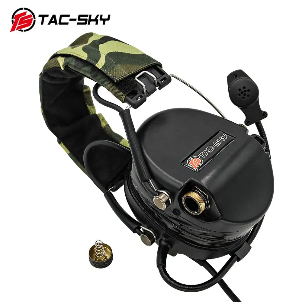 TAC-SKY Airsofte Sordin silicone earmuffs noise reduction pickup military tactical hunting shooting headphones -BK