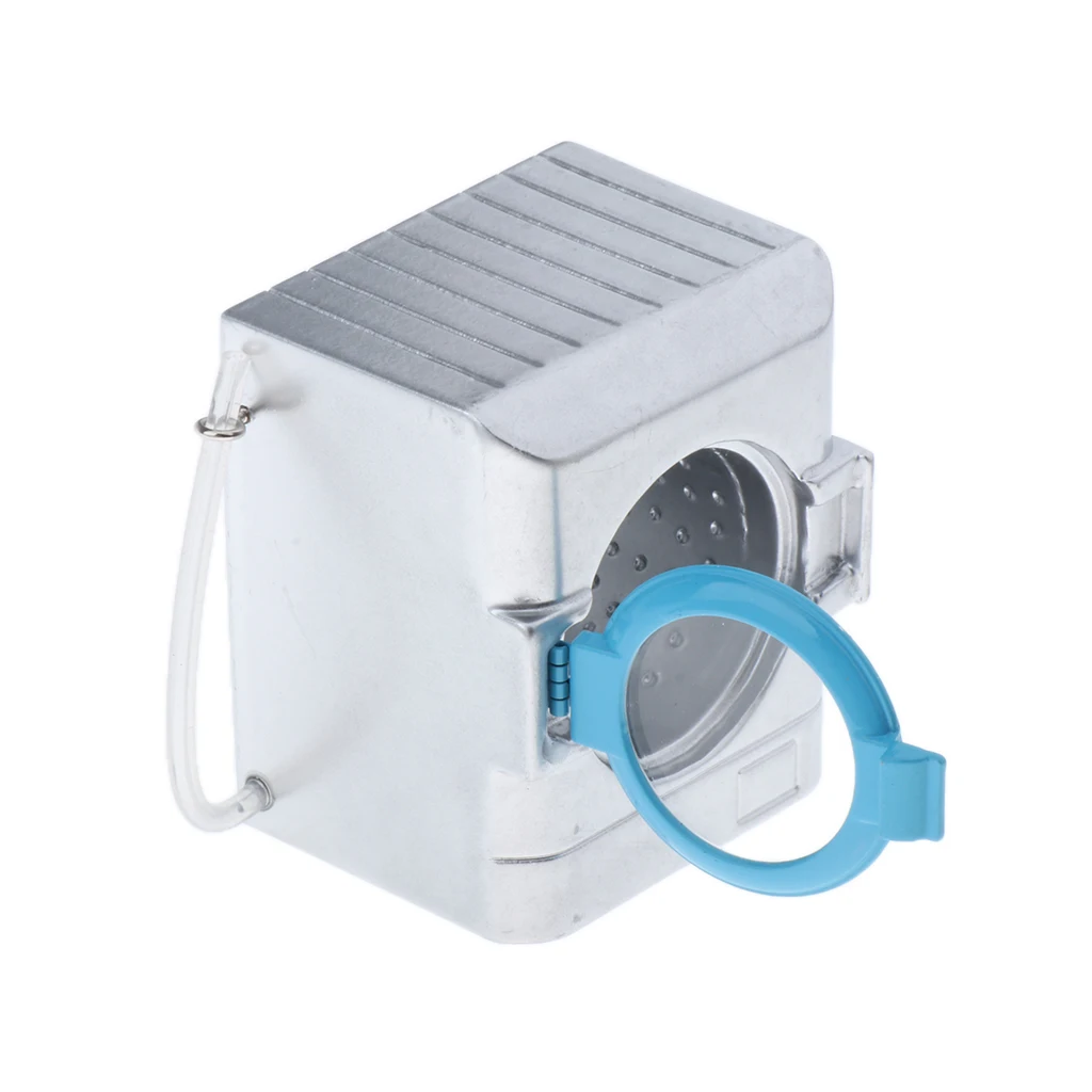 1:12 Scale Dollhouse Miniature White Washing Machine and Dryer, Alloy Material, Mini Doll House Decor Accessory
