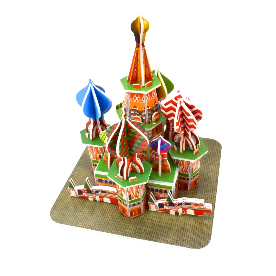 Бумажные строительные 3D игрушки-головоломки для детей собора святого Василия Обучающие ручной работы головоломки для сборки Игрушка для декорации дома