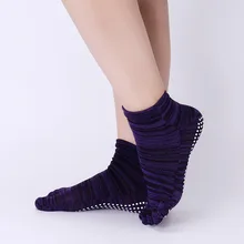 Женские носки для йоги с открытой спиной противоскользящие короткие носки Пилатес фитнес спортзал женские спортивные носки пять пальцев танцевальные балетные хлопковые носки