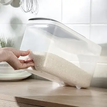 

5KG Kitchen Rice Bucket Household Moisture-Proof Sealed Rice Cylinder With Pulley Rice Storage Box With Lid