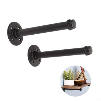

HIPSTEEN 2Pcs Vintage Pipe Hanger Holder Rack Clothes Bar Baffle Holder Saving Space Kitchen Storage Rack Storage Shelf - Type B