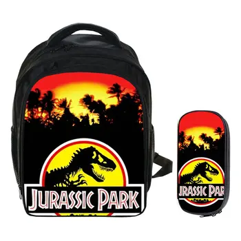 

Dinosaur pattern Backpack World Park Schoolbag Jurassic Dinosaur Backpack knapsack Toys For Child kindergarten BookBag