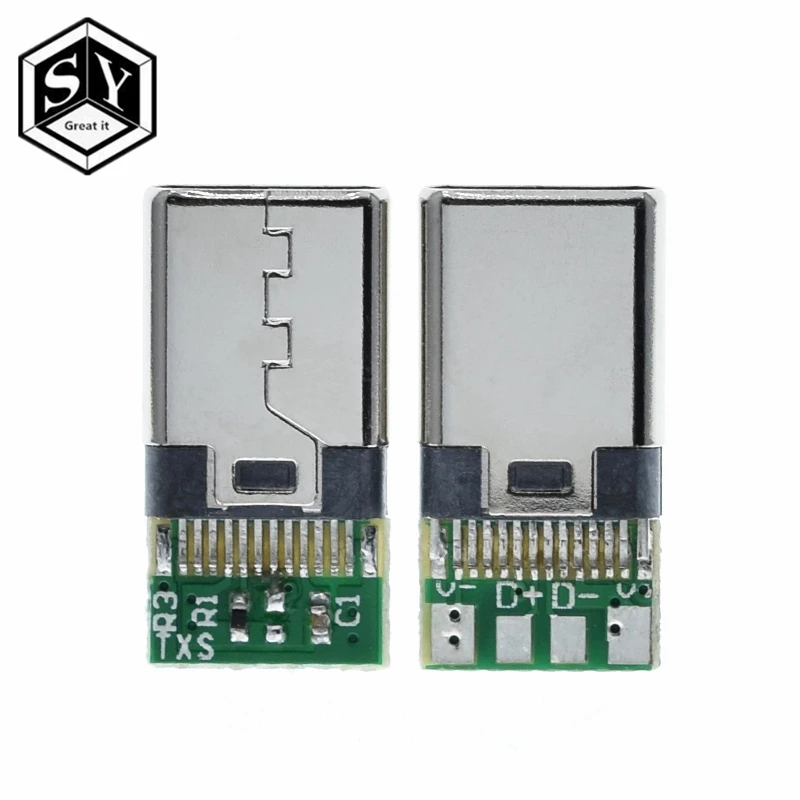 10 шт. USB 3 1 Тип C разъем 12/24 шпильки гнездо/гнездо адаптер розеток для припоя