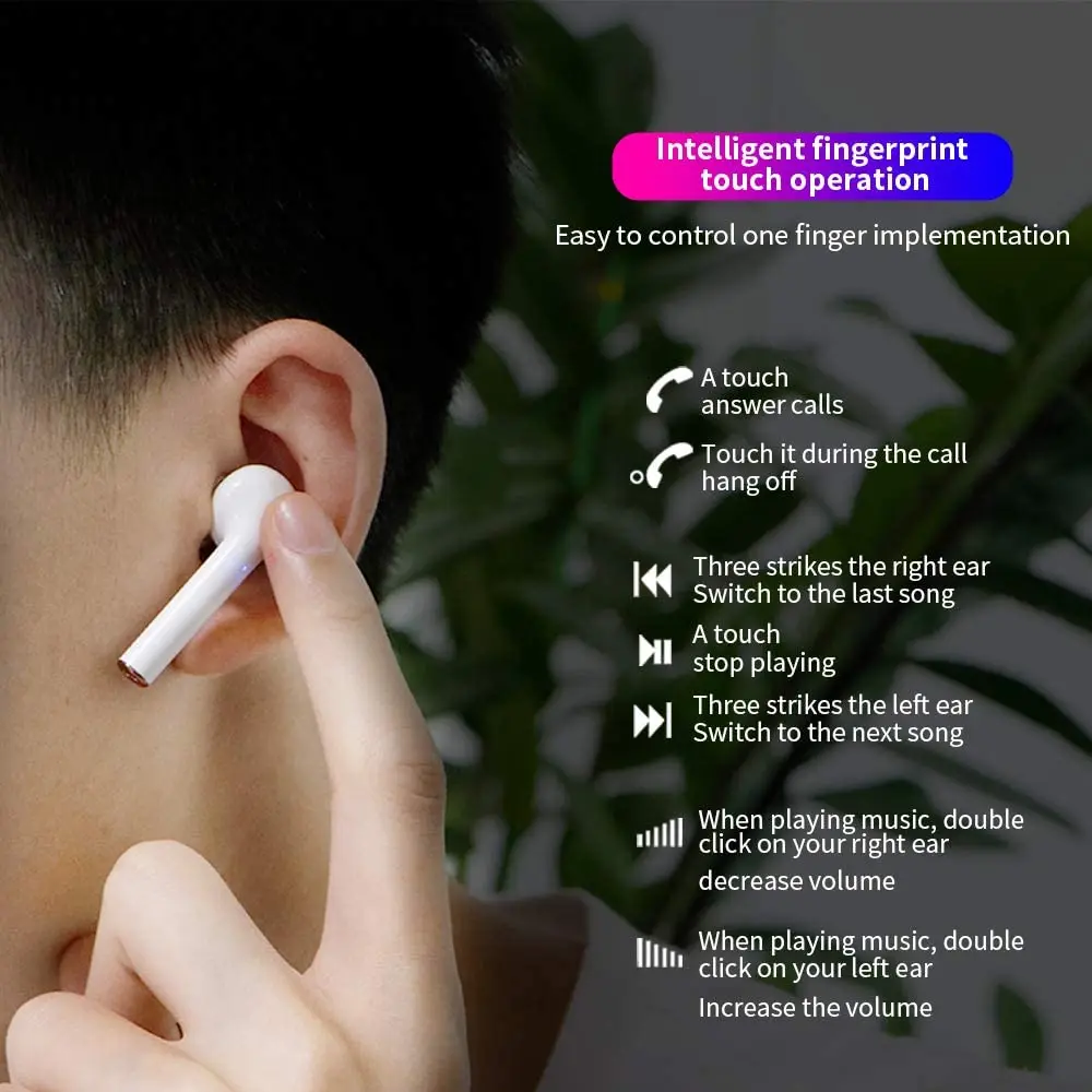 TWS Bluetooth 5 2 наушники беспроводные бас стерео светодиодный дисплей зарядный чехол