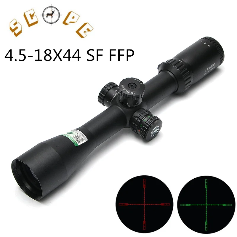 

LUGER Hunting 4.5-18x44 SF FFP Sniper Sight Rifle Scope Mid Dot Reticle Side Parallax Adjustment Riflescope For Air Rifle Gun