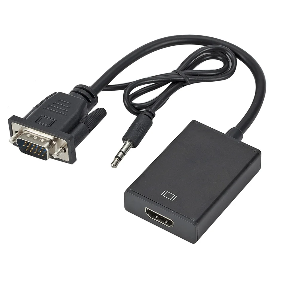 VGA to HDMI Converter Adapter Cable with Audio Output for PC laptop to HDTV Projector hdmi to vga adapter cable vga cable adapter vga to hdmi converter