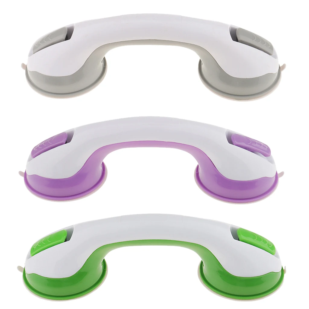 3 Pieces Grab Bars- Suction Shower Handles - Safety Hand Rail Support for Tub, Handicap, Elderly, Injury, Kids