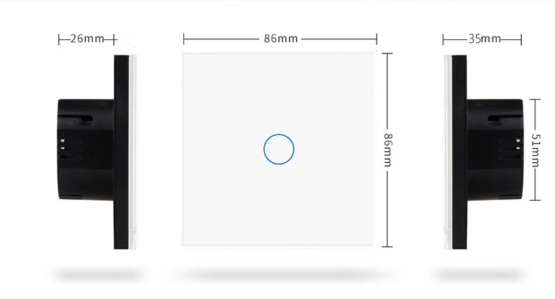 AXUS EU Touch Switch AC100-240V Led backlight Panel Tempered Crystal Glass wall Light sensory Switches 1/2/3 Gang Interruttore 15 kva generator